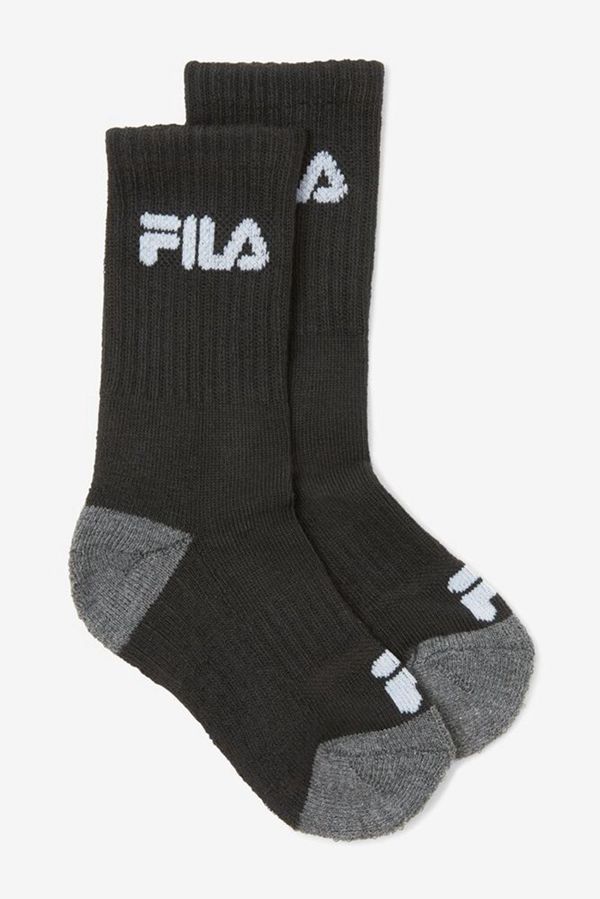 Fila Cushioned Crew 6-Pack Boy's Socks - Black,NZ 306-94057